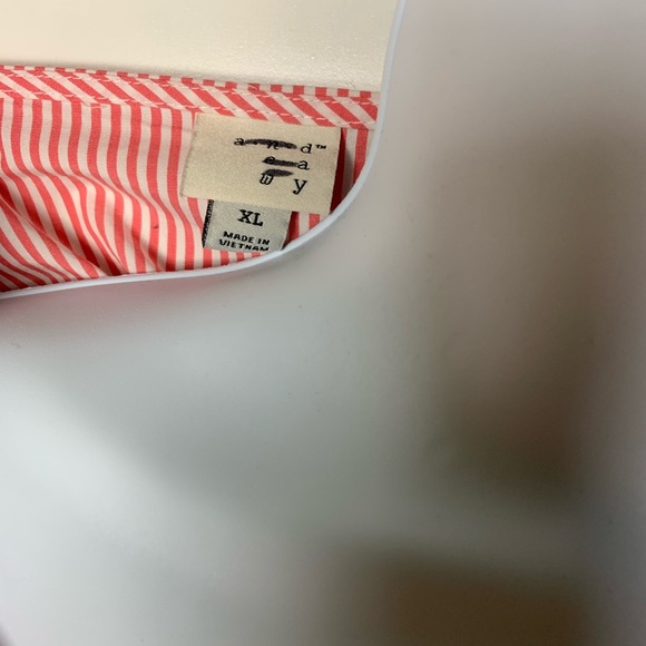 A New Day pink a.n.d. white stripe wrap shirt XL nwt wrap top - Picture 3 of 3